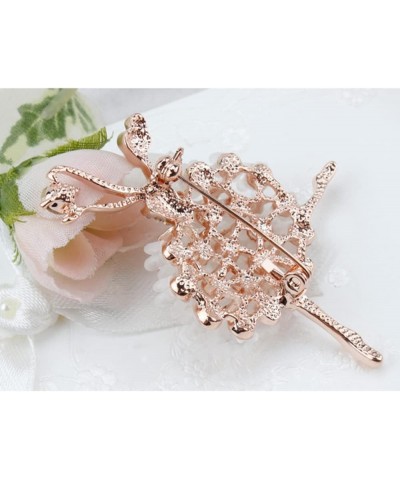 Rhinestone Ballet Dancer Brooch Pin for Women Girls Fashion Crystal Rose Gold Plated Enamel Flowers Dancing Ballerina Brooche...