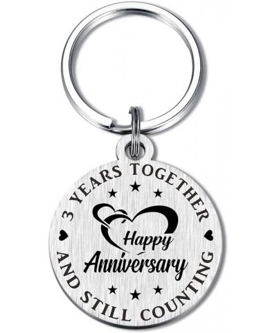 Anniversary Keychain Gifts for Him Her, Happy Wedding Anniversary Decorations Gifts for Husband Wife 3rd Anniversary $10.24 R...