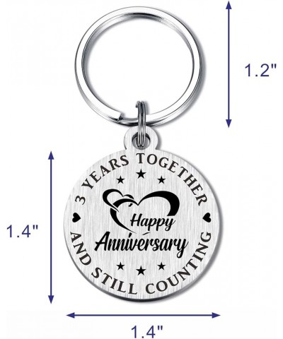 Anniversary Keychain Gifts for Him Her, Happy Wedding Anniversary Decorations Gifts for Husband Wife 3rd Anniversary $10.24 R...