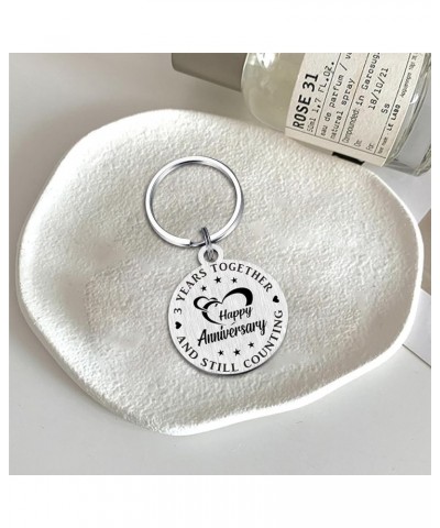 Anniversary Keychain Gifts for Him Her, Happy Wedding Anniversary Decorations Gifts for Husband Wife 3rd Anniversary $10.24 R...