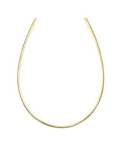 2mm thick 14k gold plated on solid sterling silver 925 Italian Omega chain necklace chocker with lobster claw clasp - inch 12...