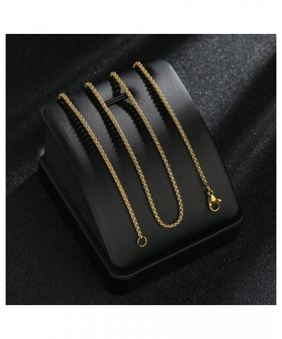 Square Rolo Chain Necklace Stainless Steel Round Box Link Chains for Pendant Men Women Jewelry Silver Gold Black 2mm-6mm 16-3...