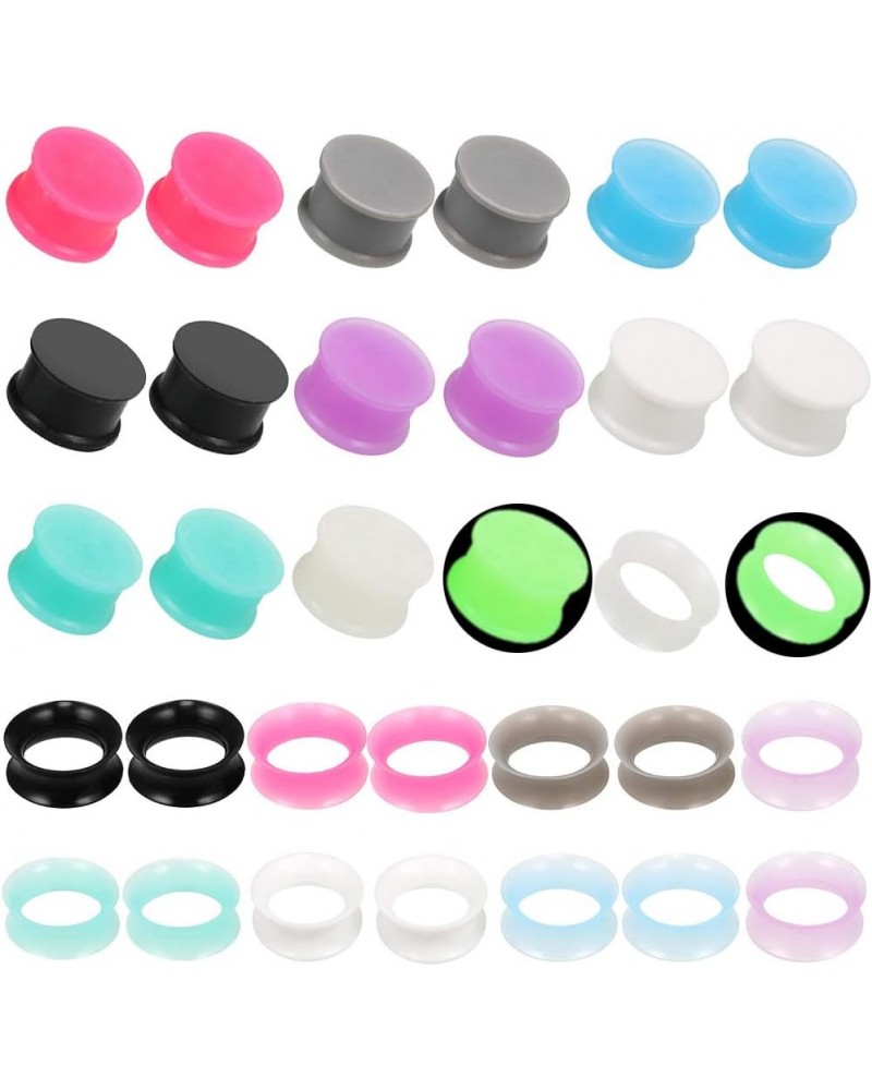 Oveta Ear Gauges for Ear Silicone Ear Plugs Soft Flexible Silicone Gauge Saddle Silicone Ear Plugs and Tunnels 6mm-20mm(16 Pa...