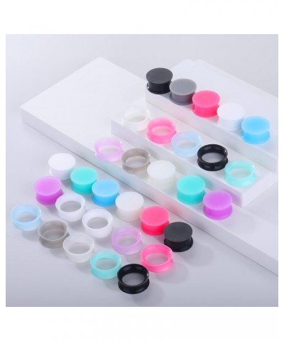 Oveta Ear Gauges for Ear Silicone Ear Plugs Soft Flexible Silicone Gauge Saddle Silicone Ear Plugs and Tunnels 6mm-20mm(16 Pa...