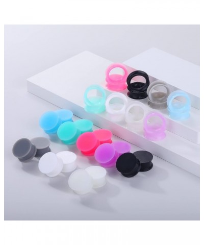 Oveta Ear Gauges for Ear Silicone Ear Plugs Soft Flexible Silicone Gauge Saddle Silicone Ear Plugs and Tunnels 6mm-20mm(16 Pa...