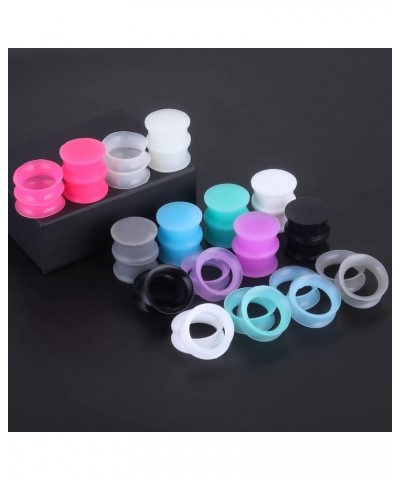 Oveta Ear Gauges for Ear Silicone Ear Plugs Soft Flexible Silicone Gauge Saddle Silicone Ear Plugs and Tunnels 6mm-20mm(16 Pa...