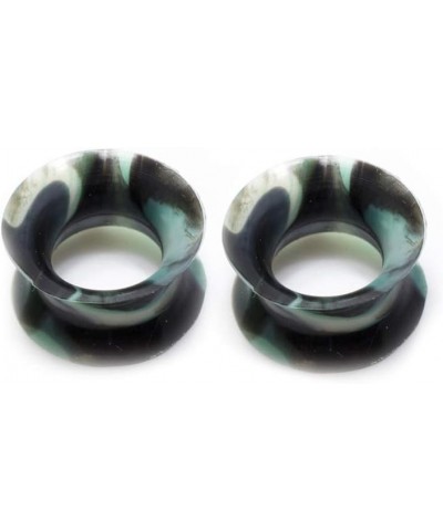 Ear Gauges Plugs Thin Silicone Flexible Camouflage Design - 2 gauge to 12 mm 7/16" (11mm) $8.89 Body Jewelry