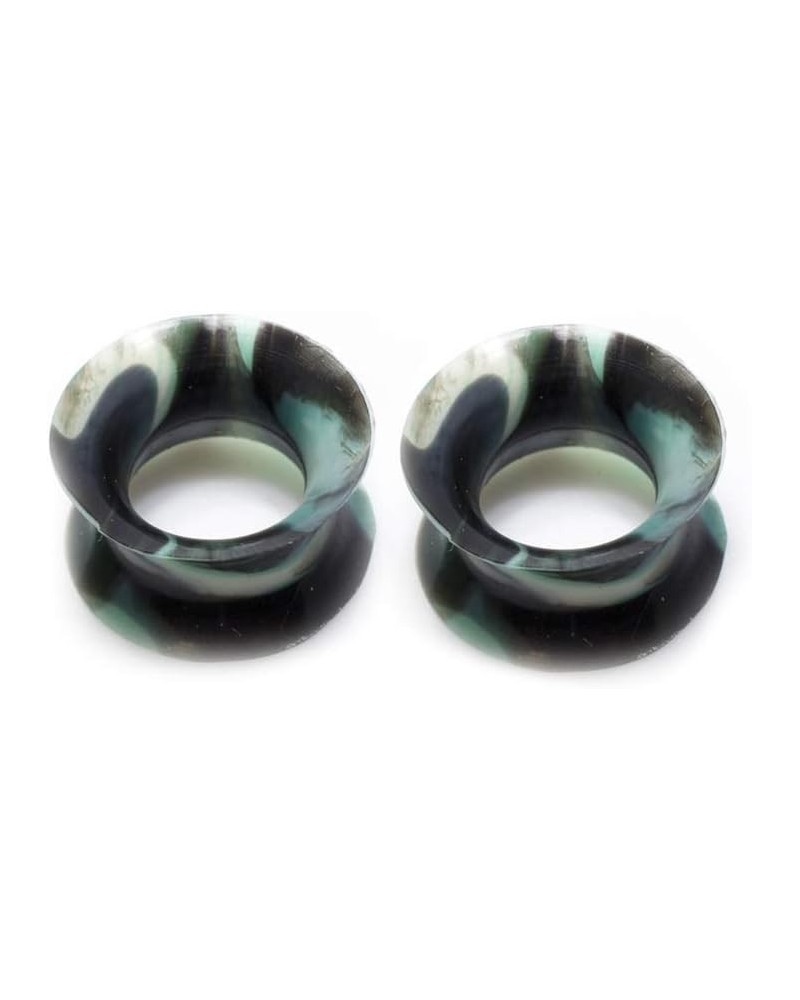 Ear Gauges Plugs Thin Silicone Flexible Camouflage Design - 2 gauge to 12 mm 7/16" (11mm) $8.89 Body Jewelry