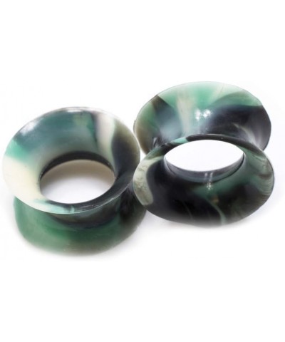 Ear Gauges Plugs Thin Silicone Flexible Camouflage Design - 2 gauge to 12 mm 7/16" (11mm) $8.89 Body Jewelry