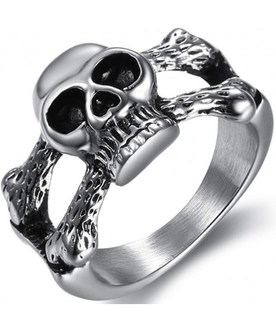 Stainless Steel Retro Vintage Gothic Skull Cocktail Party Biker Ring Silver $7.50 Rings