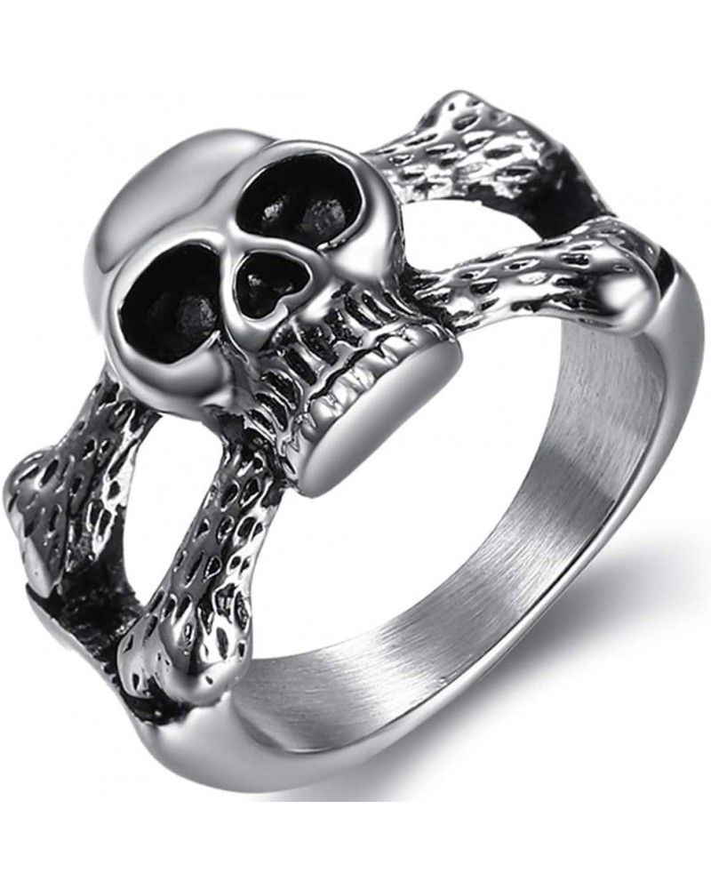 Stainless Steel Retro Vintage Gothic Skull Cocktail Party Biker Ring Silver $7.50 Rings