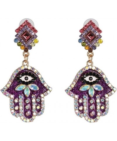 Trendy Ethnic Love Heart Shape Evil Eye Drop Earrings For Women Vintage tement Crystal Dangle Earring Jewelry Gift 52584-PP $...