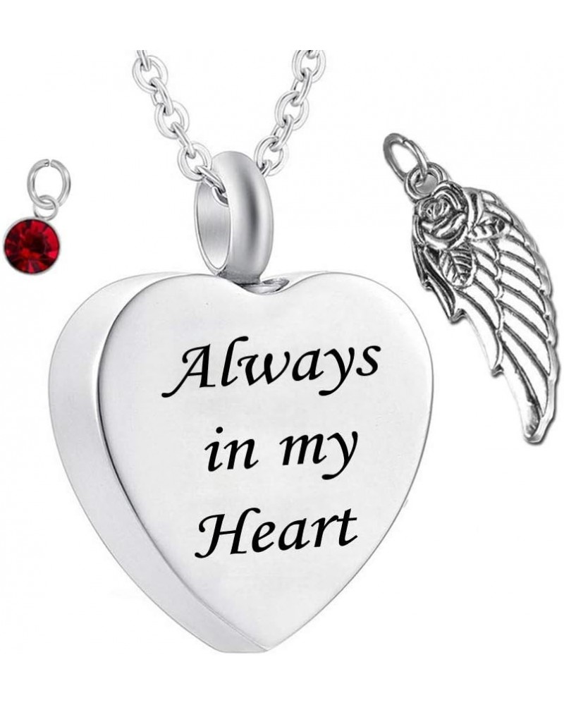 misyou Urn Necklaces for Ashes Always in My Heart 12 Pcs Birthstone Styles Pendant Cremation Keepsake Angel Wing Memorial Jew...