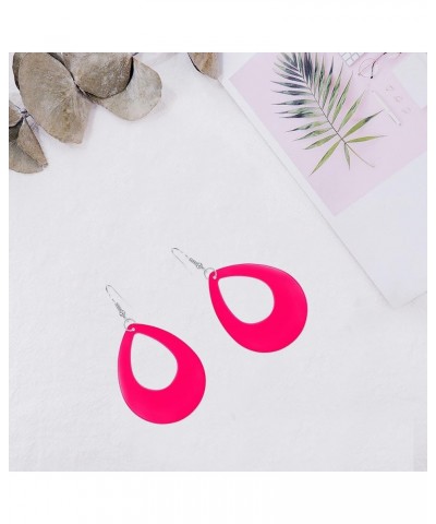 70s 80s 90s Neon Oval Earrings Women Retro Earrings for Women Girl Retro 80s Halloween Party Costume Accessory Rose Red $6.48...