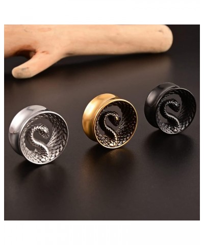 8mm-25mm (0g-1") Snake Ear Plugs Tunnels Ear Gauges 316 Stainless Steel Hypoallergenic Earrings Expander Body Piercing Jewelr...