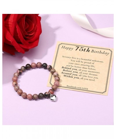 Jewelry&Card Birthday Gifts for Women Girls Natural Stone Bracelet 13 14 15 16 17 18 19 20 21 30 40 50 60 70 80 Year old Gift...