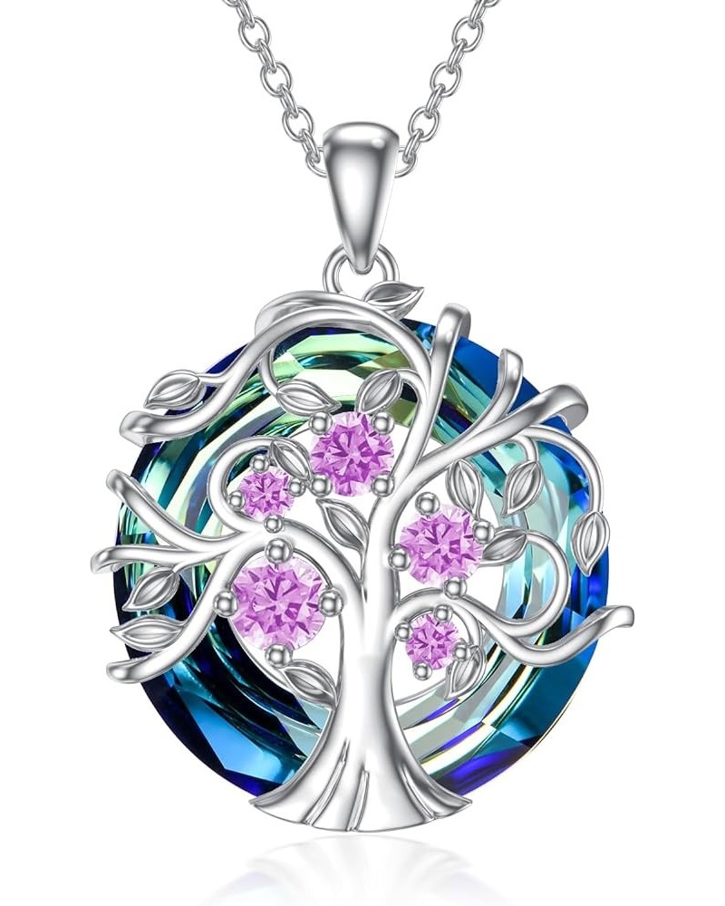 Tree of Life Necklaces for Women Family Tree Birthstone Ncklace S925 Sterling Silver Jewelry Birthday Gifts for Women Mom Mot...