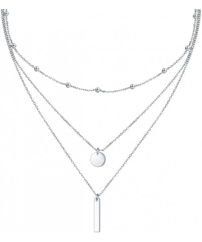 S925 Sterling Silver Multilayer Layered Triple Dainty Necklace for Women Jewelry Gift 3 Layered $15.40 Necklaces