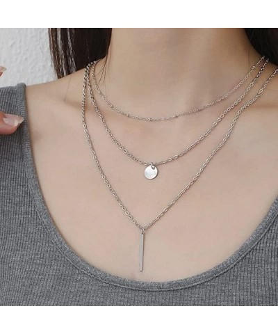 S925 Sterling Silver Multilayer Layered Triple Dainty Necklace for Women Jewelry Gift 3 Layered $15.40 Necklaces