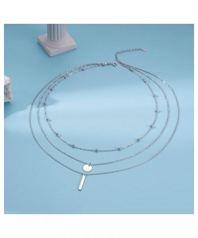 S925 Sterling Silver Multilayer Layered Triple Dainty Necklace for Women Jewelry Gift 3 Layered $15.40 Necklaces