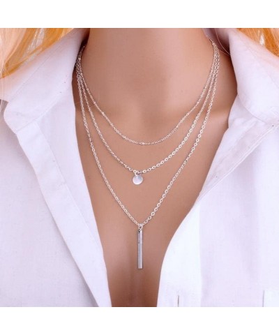 S925 Sterling Silver Multilayer Layered Triple Dainty Necklace for Women Jewelry Gift 3 Layered $15.40 Necklaces