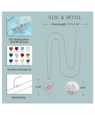 Heart Necklaces for Women 925 Sterling Silver Birthstone Pendant Jewellery Gifts for Women Mom Wife Girls Her November - Citr...