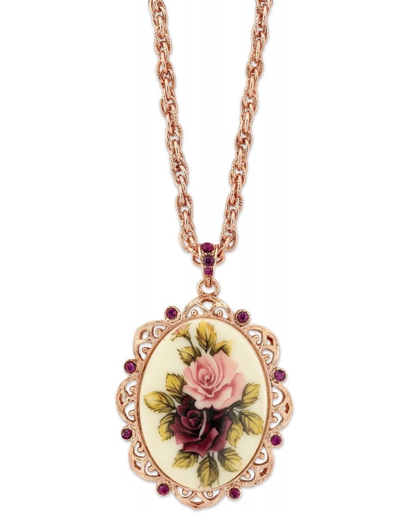 1928 Jewelry Women's Rose Gold Tone Manor House Victorian Pendant Necklace, 28 $17.98 Necklaces