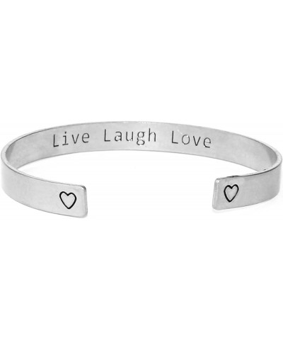 Inspirational Meaningful Quotes Words Engraved Cuff Bracelets for Women Heart/ Worn Silver $8.77 Bracelets