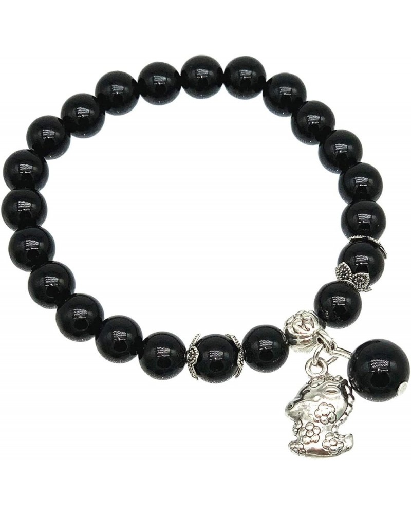 Feng Shui Handmade Chinese Zodiac Black Agate Beads Bracelet Amulet Dragon $10.07 Bracelets