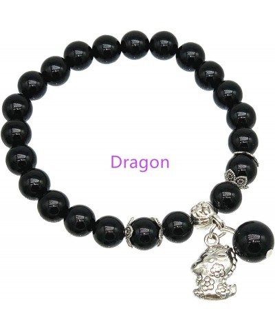 Feng Shui Handmade Chinese Zodiac Black Agate Beads Bracelet Amulet Dragon $10.07 Bracelets