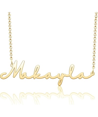 Name Necklace Personalized Gold Custom Name Plate Necklace Sterling Silver Melissa-Gold $19.37 Necklaces