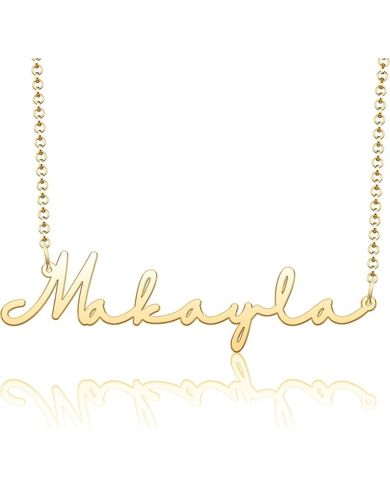 Name Necklace Personalized Gold Custom Name Plate Necklace Sterling Silver Melissa-Gold $19.37 Necklaces