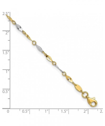 14k Two Tone Gold 9 Inch Plus 1 Anklet Ankle Bracelet Fine Jewelry For Women Gifts For Her $163.88 Anklets