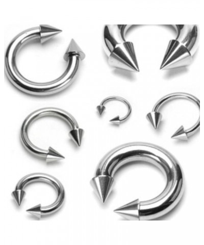 1pc Surgical Steel Circular Horseshoe Barbell with Spikes Lip Septum 18g thru 2g Available 14g (1.6 mm) - 3/8" (10mm) - 5mm $...